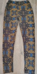 Rare OS Lularoe 'eye' black blue leggings